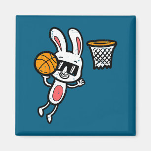 Osterhase Basketball Dunk Sport Jungen Kinder Klei Magnet