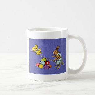 Osterhase bebrütet Eier Illustration Kaffeetasse