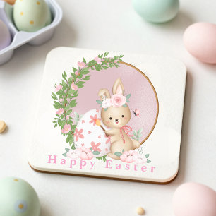 Osterhase bei Garden Paper Coaster Rechteckiger Pappuntersetzer