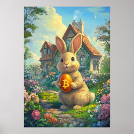 Osterhase Bitcoin Kaninchen-Hole-Poster Poster