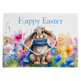 Osterhase blaue Schärpe Frohe Ostern Große Geschenktüte