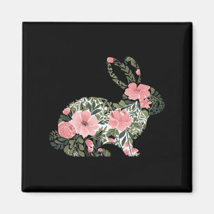 Osterhase Blühende Frühlingskaninchen Niedlich Bun Magnet