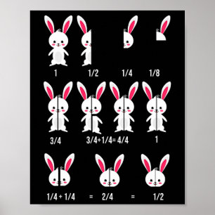 Osterhase Brüche Spaß - Mathematik Lern Design  Poster