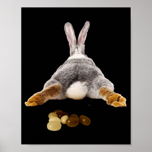Osterhase Butt Schwanz Lustig Kacke Jelly Beans T- Poster