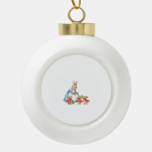 Osterhase Cottagecore Vintage Hase Frauen Mädchen Keramik Kugel-Ornament