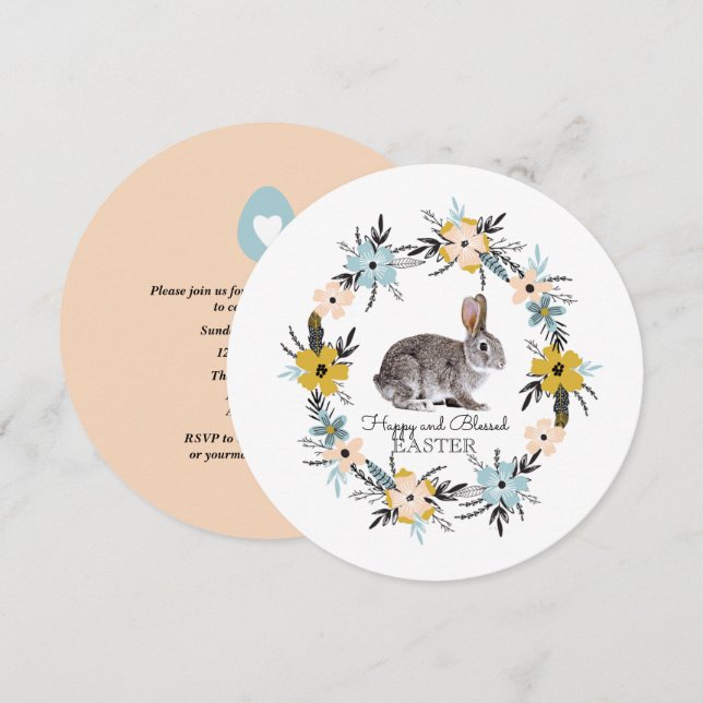 Osterhase Custom Osterfeier Einladungen (Vorne/Hinten)