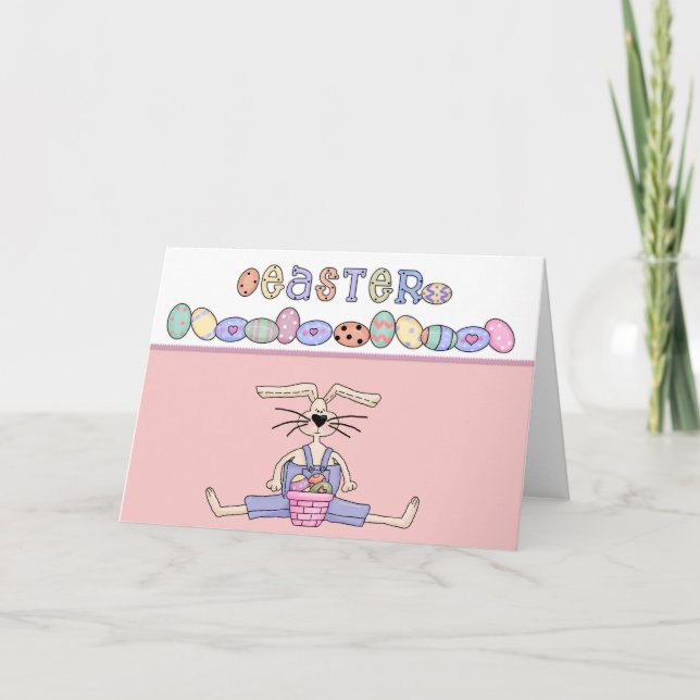 Osterhase D8 - Ostergrusskarte Feiertagskarte (Vorderseite)