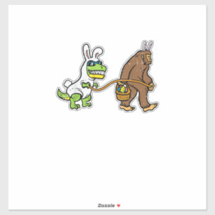 Osterhase Dino Bigfoot Sasquatch Trex Männer Junge Aufkleber