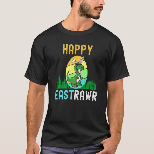 Osterhase Dinosaurier Egg Funny 2022 Happy Eastraw T-Shirt (Vorderseite)