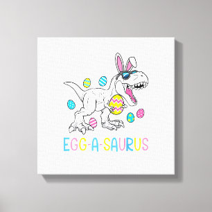Osterhase Dinosaurier Ei A Saurus TRex Kinder Jung Leinwanddruck