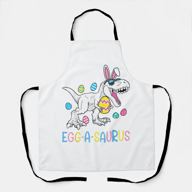 Osterhase Dinosaurier Ei A Saurus TRex Kinder Jung Schürze (Vorderseite)