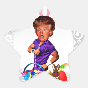 Osterhase Donald Trump Stern-Aufkleber
