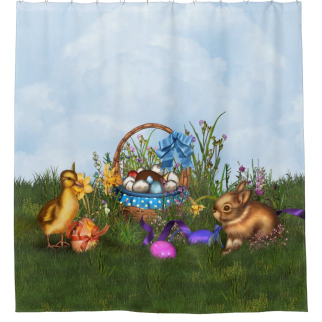 Osterhase Duschvorhang (Vorderseite)