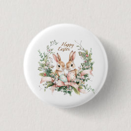 Osterhase, Ei und Kranz Button