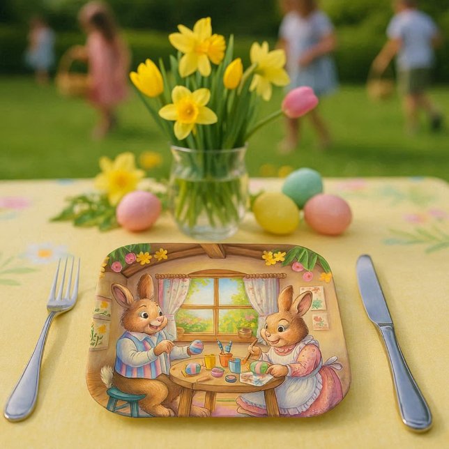 Osterhase & Eier Feiertag  Pappteller (Von Creator hochgeladen)