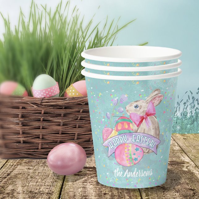 Osterhase, Eier und Confetti ID377 Pappbecher (Von Creator hochgeladen)