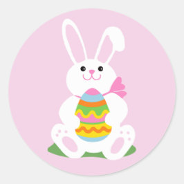 Osterhase | Eierjagd Runder Aufkleber