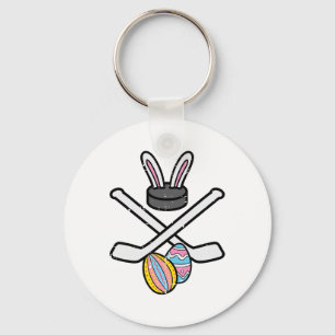 Osterhase Eishockey Lustiger Sport Torwart Männer Schlüsselanhänger