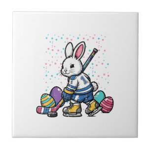Osterhase Eishockey Spieler Eier Hase Jungen Ki Fliese