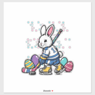 Osterhase Eishockeyspieler Eier Hase Jungen Ki Aufkleber