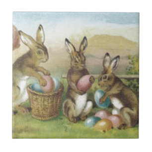 Osterhase Farbige Bemalte Ei Feld Fliese