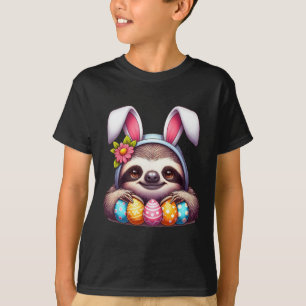 Osterhase Faultier Oster Bunte Eier Oster Faultier T-Shirt