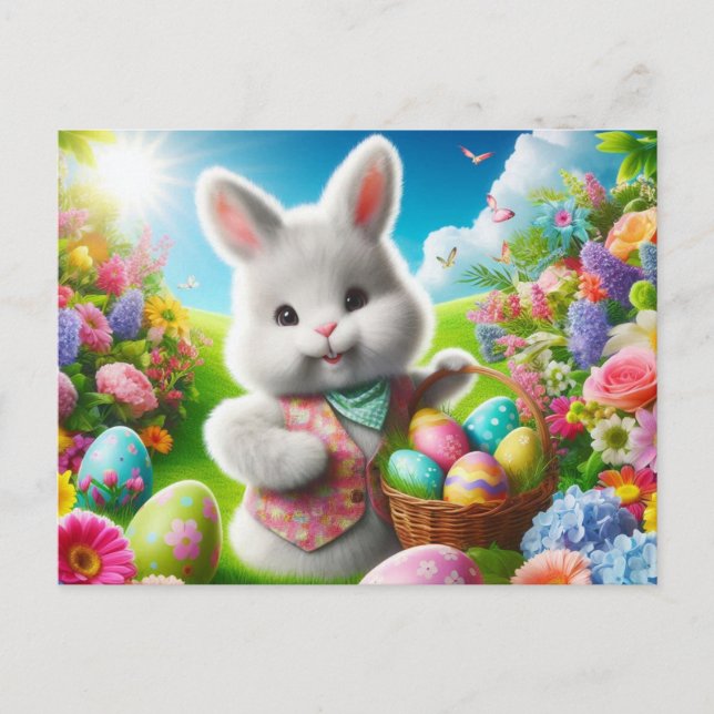 Osterhase Feiertagspostkarte (Vorderseite)
