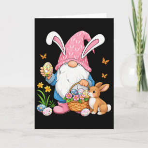 Osterhase Frau mit Gnom Ostertag Frauen Kind Karte