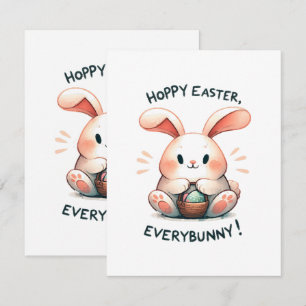 Osterhase Frohe Ostern, alle Häschen! Mitteilungskarte
