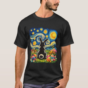 Osterhase Frohe Ostern Eier Van Gogh Sternenlicht T-Shirt