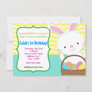 Osterhase Frühling Chevron Kinderparty-Einladung Einladung