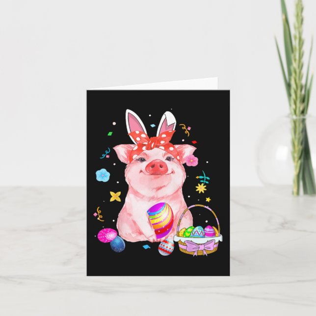 Osterhase Frühlingsschwanz Wildschweineier Jagdkor Karte (Vorderseite)