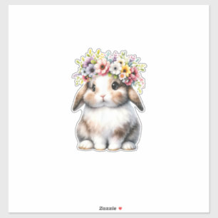 Osterhase für Frauen Mädchen - Osterhase Blumen Aufkleber