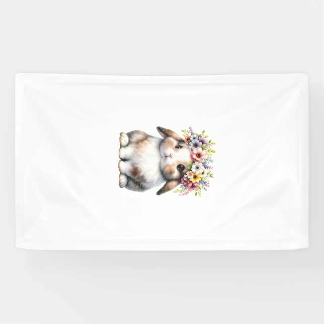 Osterhase für Frauen Mädchen - Osterhase Blumen Banner (Horizontal)