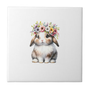 Osterhase für Frauen Mädchen - Osterhase Blumen Fliese