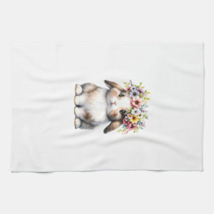 Osterhase für Frauen Mädchen - Osterhase Blumen Geschirrtuch