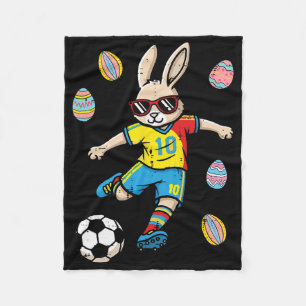 Osterhase Fußball Kick Hase Fußll Jungen Kinder J Fleecedecke
