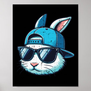 Osterhase Gesicht Bysebyll Kappe Sungles Hase Jung Poster