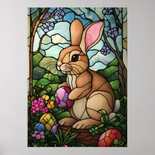 Osterhase gesteinigt Glas Kunst Poster