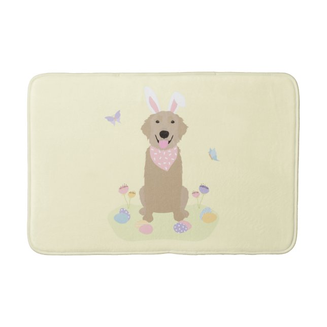 Osterhase Golden Retriever Badematte (Vorderseite)