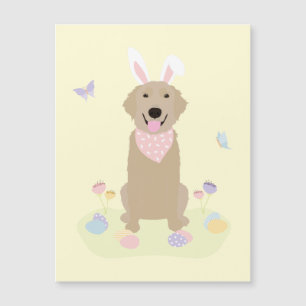 Osterhase Golden Retriever Magnetkarte