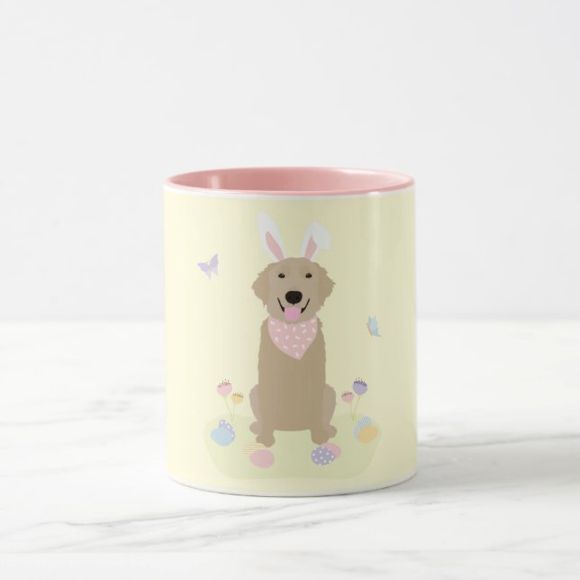 Osterhase Golden Retriever Tasse (Zentrum)