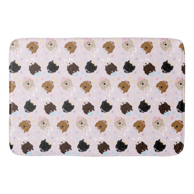 Osterhase Goldendoodle Hunde Badematte (Vorderseite)