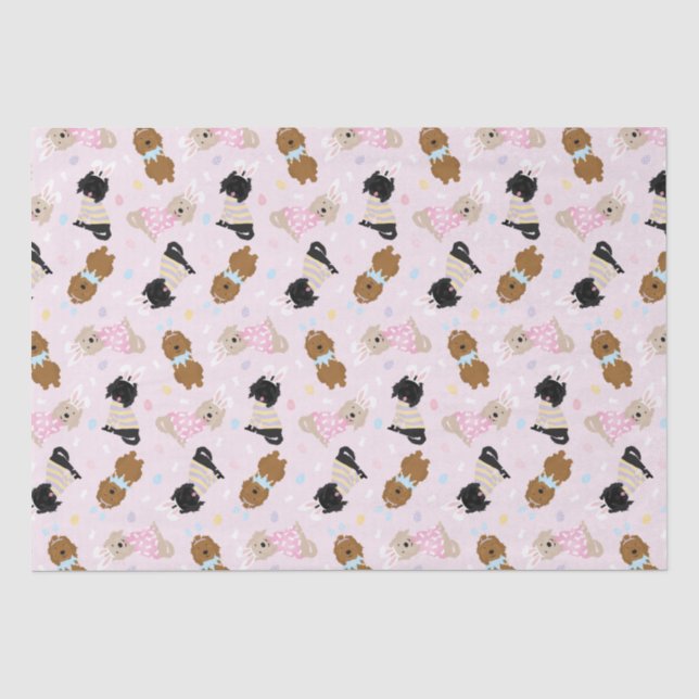 Osterhase Goldendoodle Hunde Seidenpapier (Vorderseite)