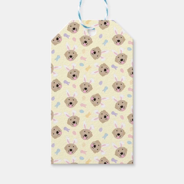 Osterhase Goldenes Retriever Muster Geschenkanhänger (Vorderseite)