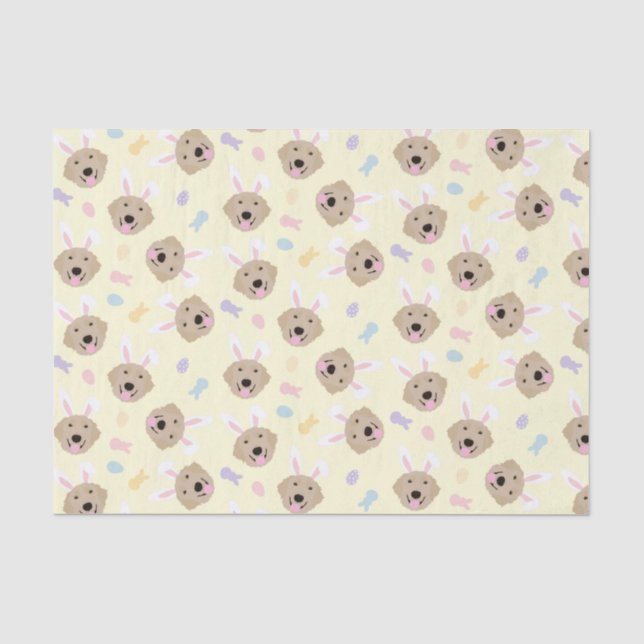 Osterhase Goldenes Retriever Muster Seidenpapier (Vorderseite)