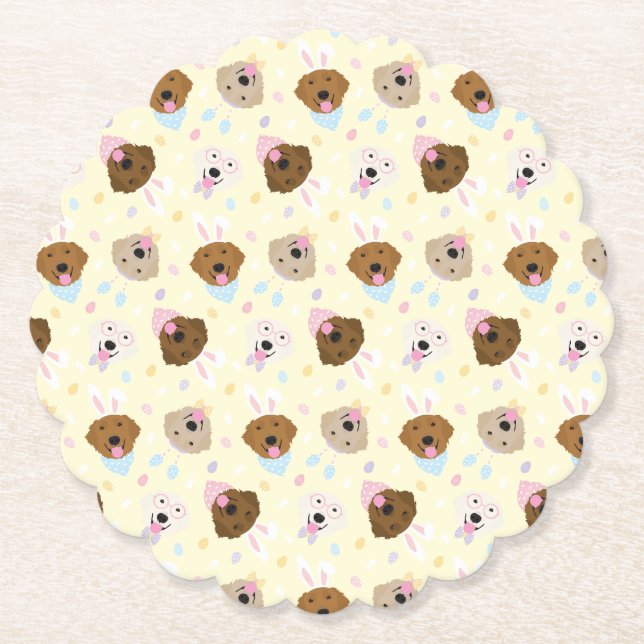 Osterhase Goldenes Retriever Muster Untersetzer (Vorderseite)