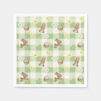 Osterhase Grün Gingham Serviette