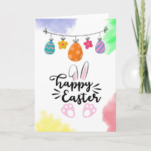 Osterhase Grußkarte – Helle Frühlingsfarben  Karte