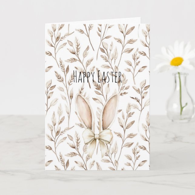 Osterhase Hasenohren Creme Karte (Kleine Pflanze)